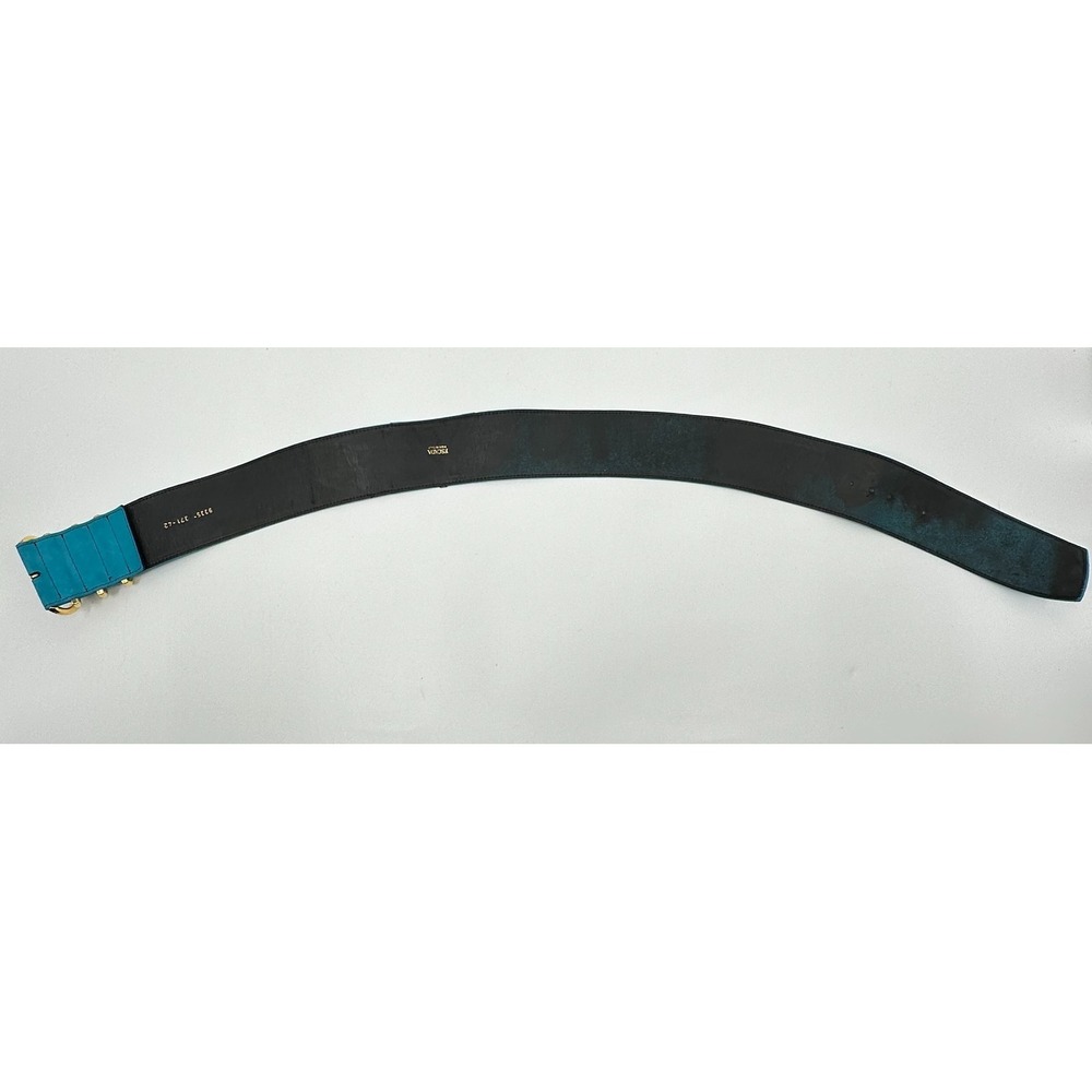 Escada Womens Wide Blue Suede Leather Contoured Waist Belt One Size Italy - Picture 10 of 12